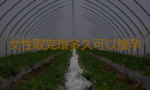 女性取完環多久可以懷孕？